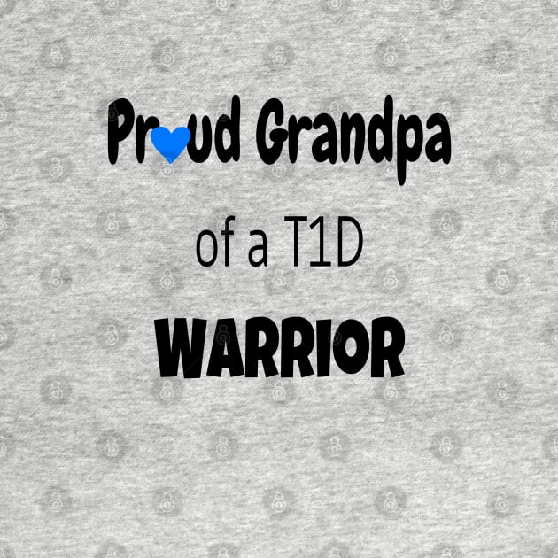 Proud Grandpa Black Text Blue Heart by CatGirl101